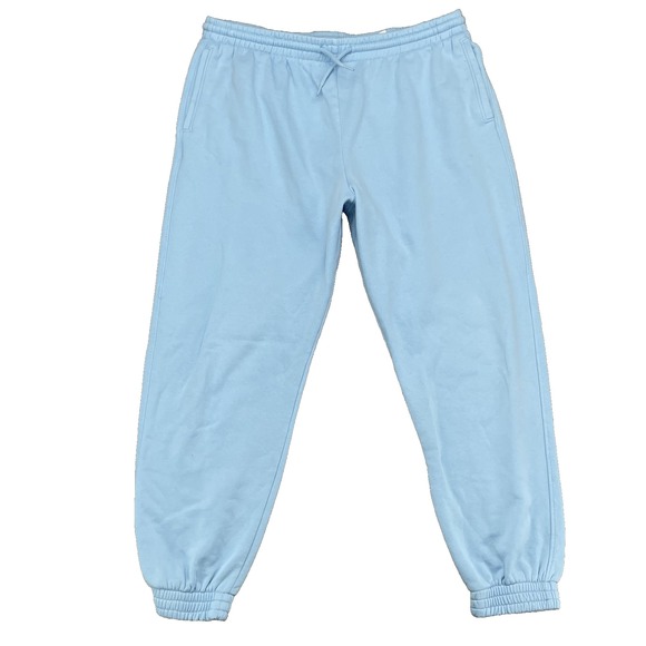 H&M Jogger Sweatpants Women's Large Blue Preppy Athleisure Y2K Gym Lounge Travel - Picture 1 of 10